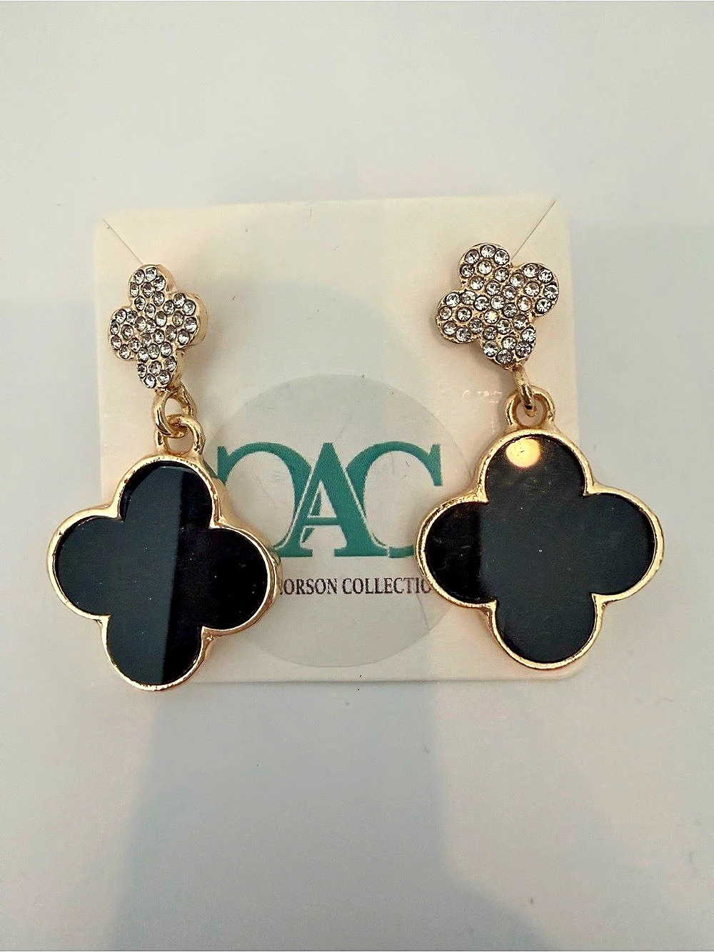 Clover Black & Gold Statement Earrings